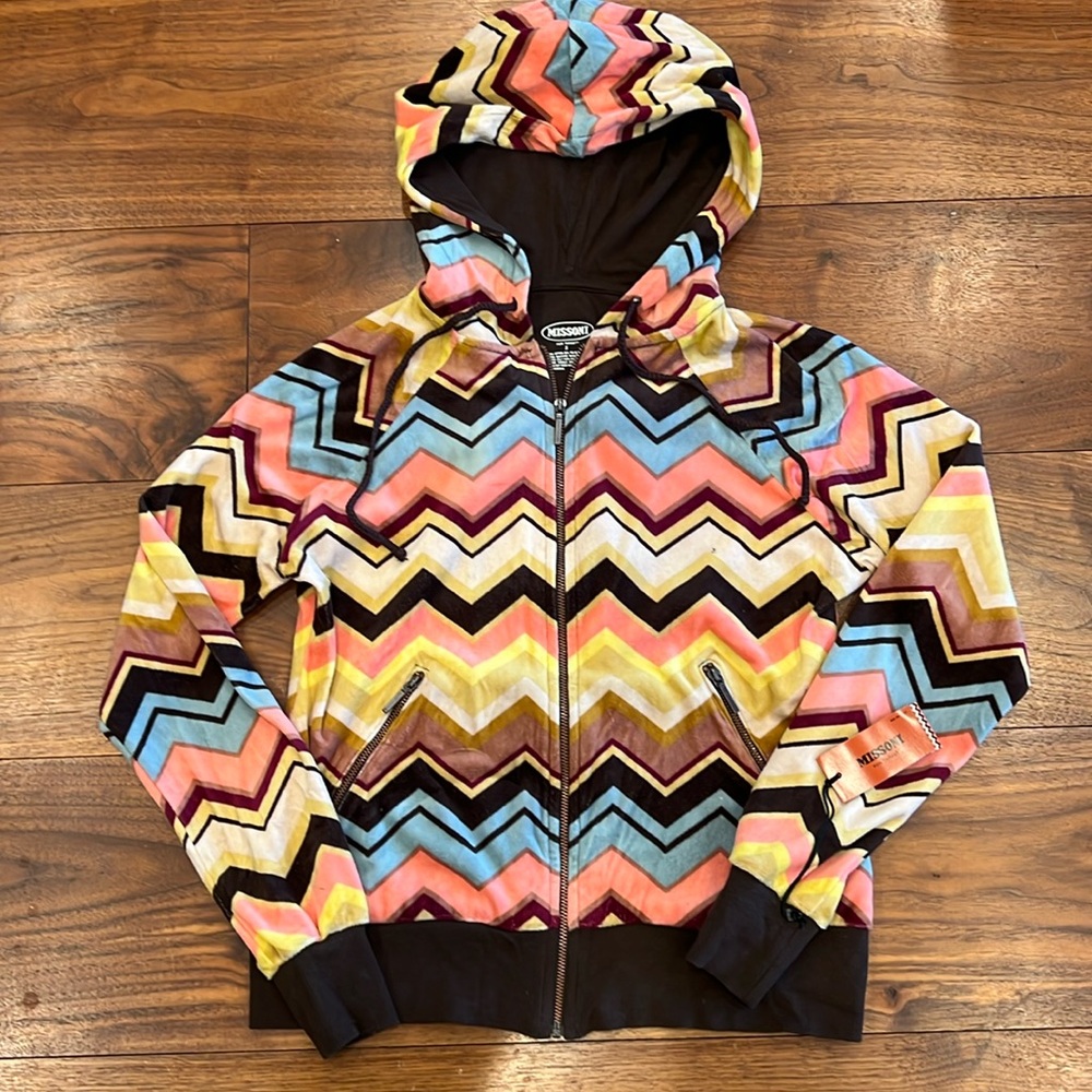 Missoni for Target limited. Ladies small full zip velour hoodie. NWT